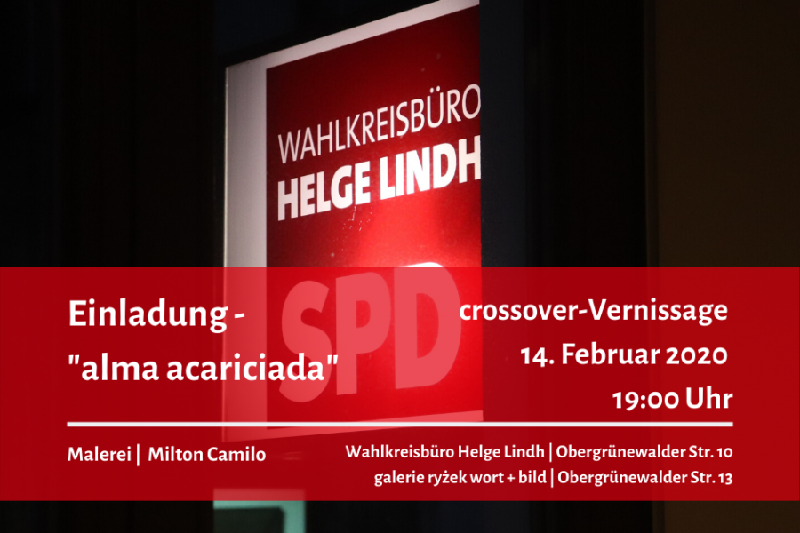 Einladung zur Vernissage am 14. Februar 2020 mit Milton Camilo