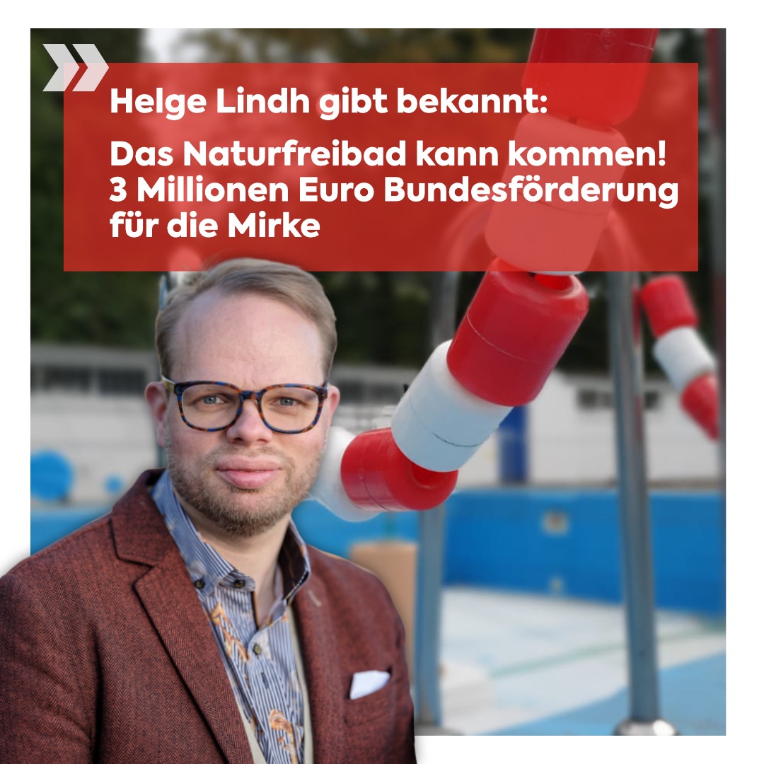 Helge Lindh vor Freibad Mirke